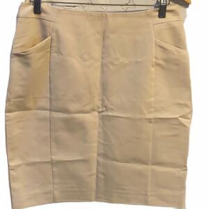 H&M Cream Fully Lined Skirt with Functional Pockets Womens Size 12 Classic Work